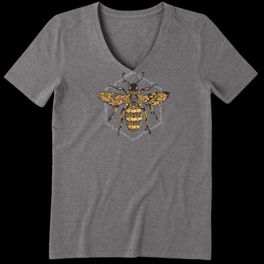 Life is good Cool Vee Primal Bee Short Sleeve Shirt - Women's