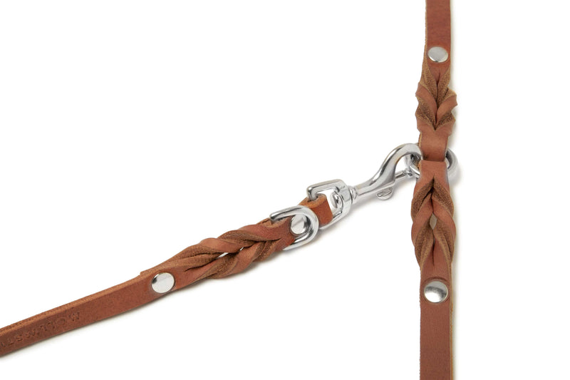 Load image into Gallery viewer, Butter Leather 3x Adjustable Dog Leash - Sahara Cognac by Molly And Stitch US
