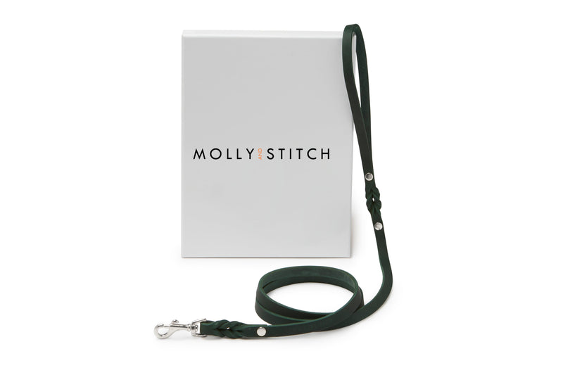 Load image into Gallery viewer, Butter Leather City Dog Leash - Forest Green by Molly And Stitch US
