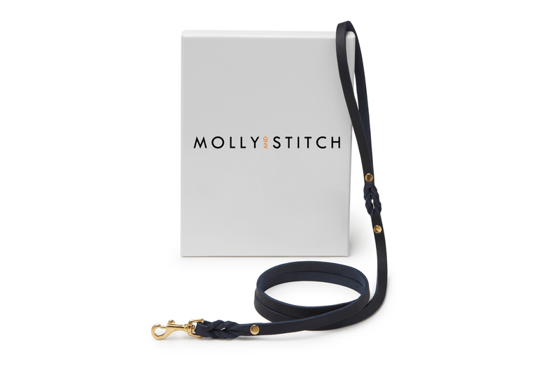 Load image into Gallery viewer, Butter Leather City Dog Leash - Navy Blue by Molly And Stitch US
