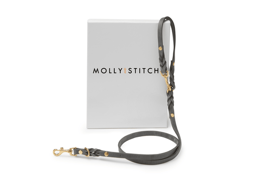Butter Leather 2x Adjustable Dog Leash - Timeless Grey by Molly And Stitch US