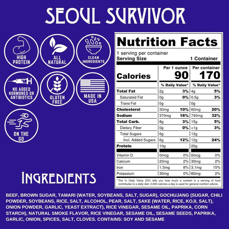 Load image into Gallery viewer, Righteous Felon Craft Seoul Survivor Beef Jerky
