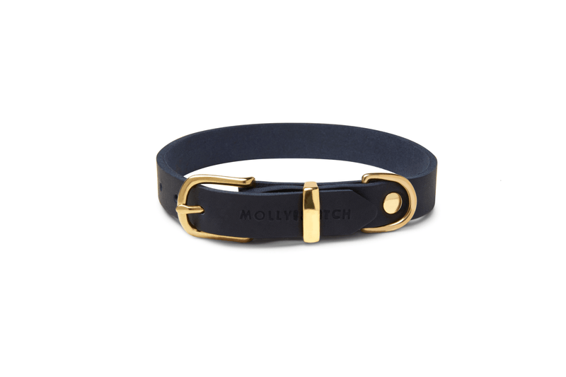 Load image into Gallery viewer, Butter Leather Dog Collar - Navy Blue by Molly And Stitch US
