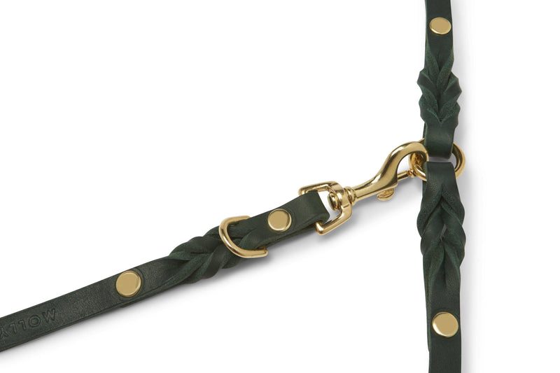 Load image into Gallery viewer, Butter Leather 2x Adjustable Dog Leash - Forest Green by Molly And Stitch US
