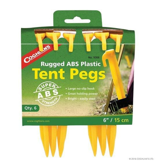 Rugged ABS Plastic Peg Tent Stakes 6",6.0"
