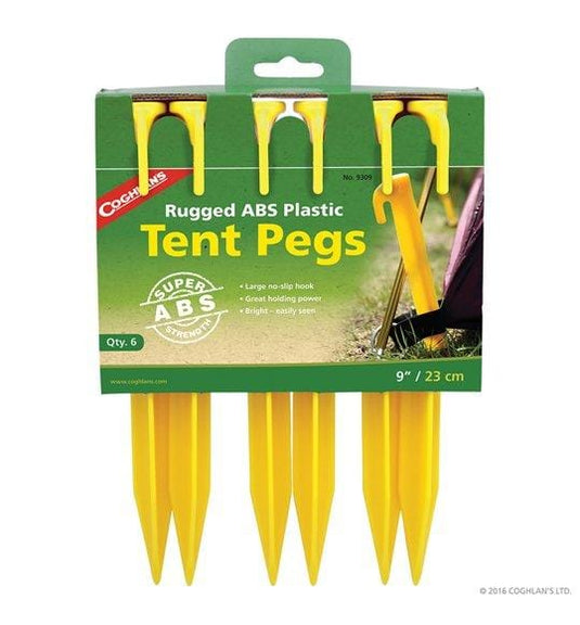Rugged ABS Plastic Peg Tent Stakes 9",19.0"