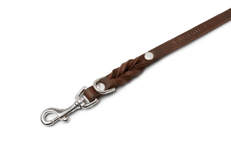 Load image into Gallery viewer, Butter Leather 3x Adjustable Dog Leash - Classic Brown by Molly And Stitch US
