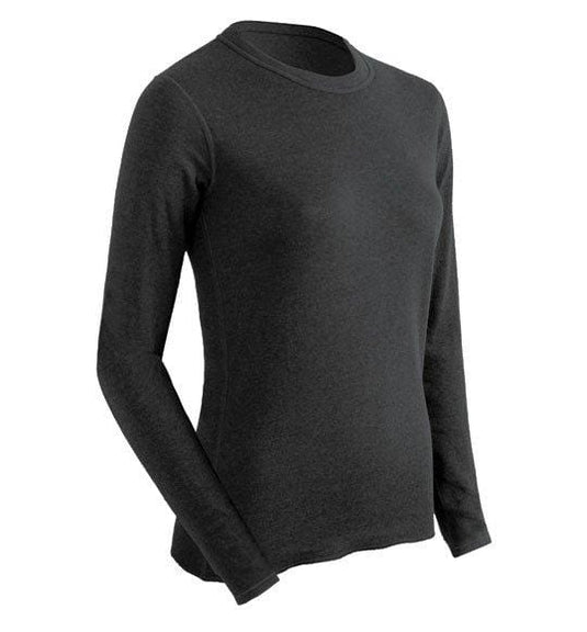 ClimateRight Women's Long-Sleeve Thermal Stretch Fleece Crew Top with  Thumbholes (Black), Black, Large : : Clothing, Shoes & Accessories