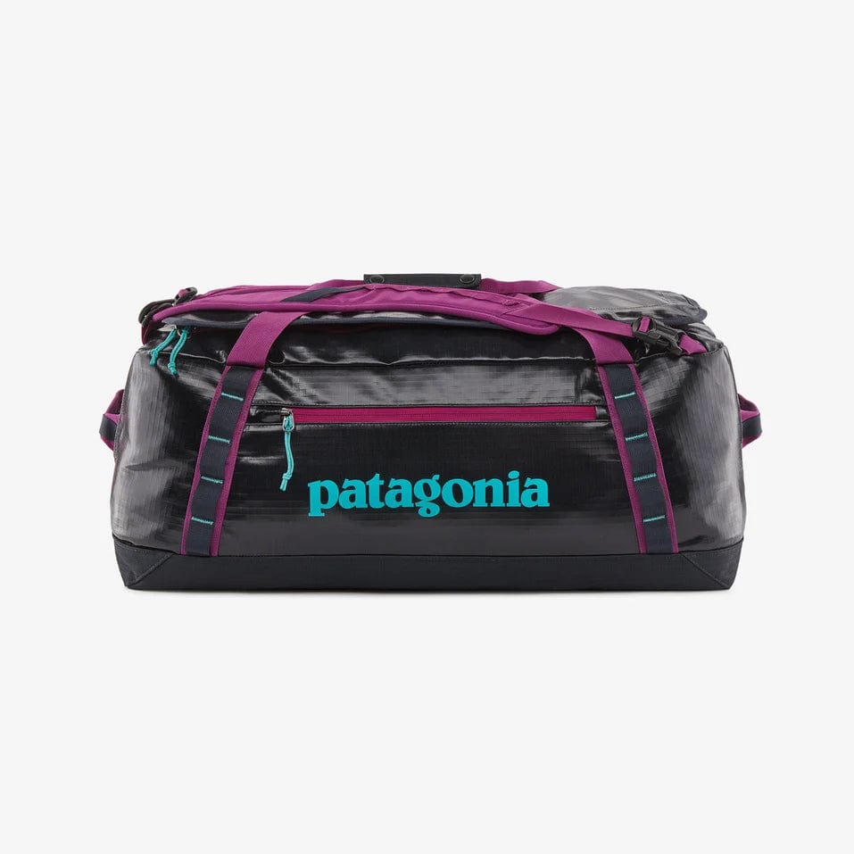 patagonia black hole duffel 60l with fitz roy trout logo Patagonia Black Hole Duffel 55L – Campmor