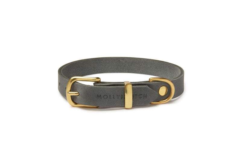 Load image into Gallery viewer, Butter Leather Dog Collar - Timeless Grey by Molly And Stitch US
