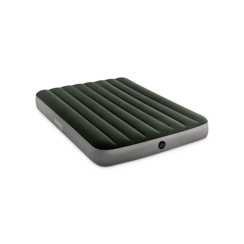 Load image into Gallery viewer, Intex 10in Full Dura-Beam Prestige Downy Airbed with Hand-held Battery Air Pump
