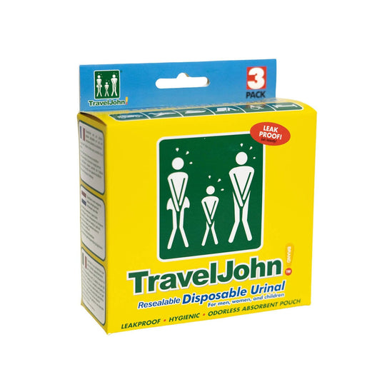 TravelJohn Resealable Disposable Urinal - 3 Pack