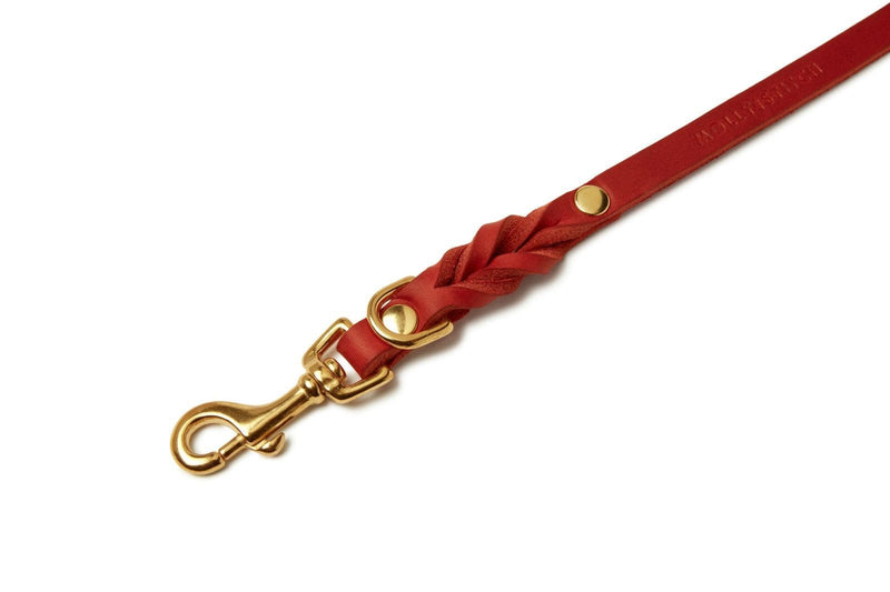 Load image into Gallery viewer, Butter Leather 3x Adjustable Dog Leash - Chili Red by Molly And Stitch US
