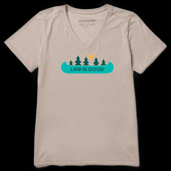 Load image into Gallery viewer, Life is good Cool Vee Canoe Landscape Short Sleeve Shirt - Women&#39;s
