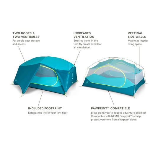 Nemo Aurora 3 Person Tent & Footprint