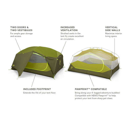 Nemo Aurora 3 Person Tent & Footprint