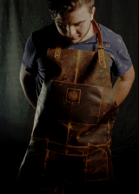 Full Grain Buffalo Leather Apron by Vintage Gentlemen