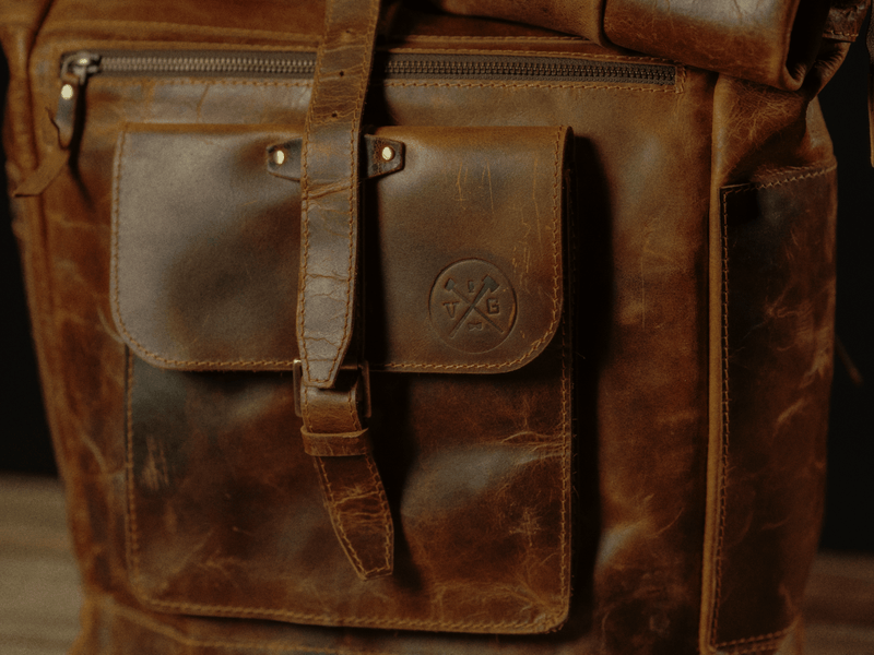 Load image into Gallery viewer, “The Roosevelt” Buffalo Leather Backpack by Vintage Gentlemen
