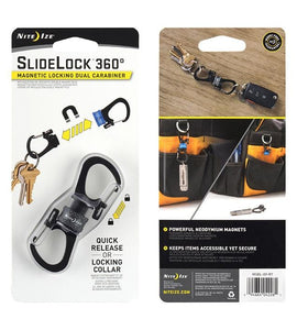 Nite Ize SlideLock 360° Magnetic Locking Dual Carabiner