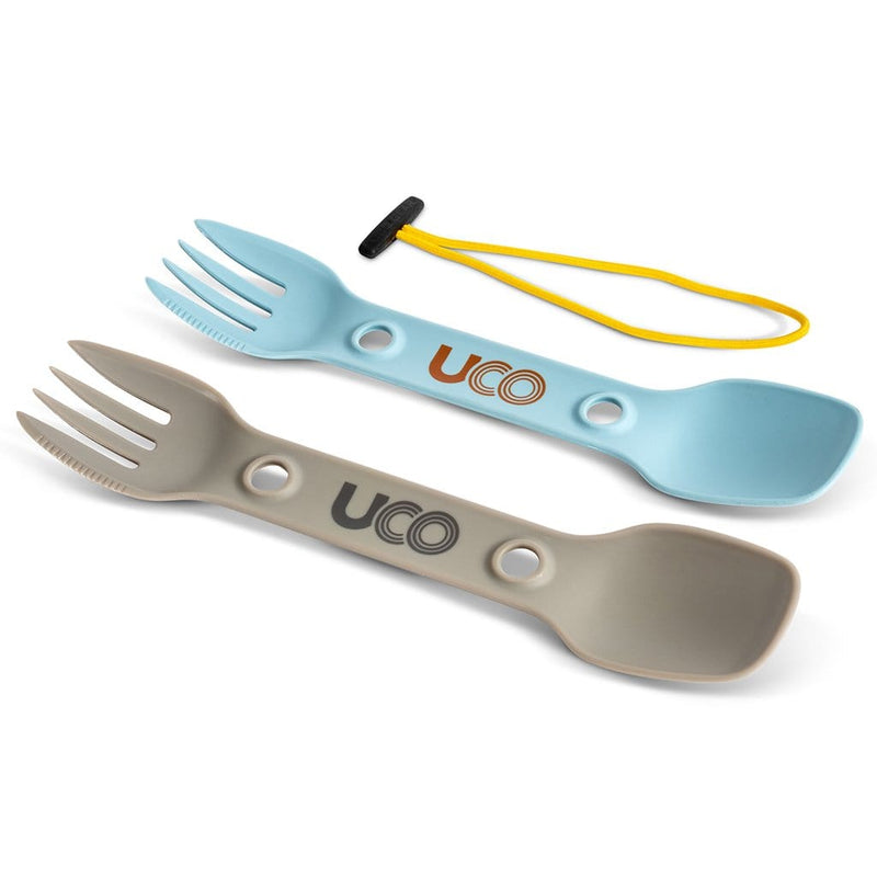 Load image into Gallery viewer, UCO Utility Spork 2Pk w/cord Stone Blue+Sand
