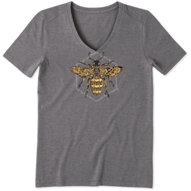 Life is good Cool Vee Primal Bee Short Sleeve Shirt - Women's