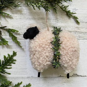 Wool Sheep Christmas Ornament