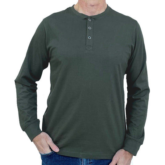 Flyshacker Mens Salt River Long Sleeve Henley- 6 oz.