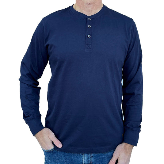 Flyshacker Mens Salt River Long Sleeve Henley- 6 oz.