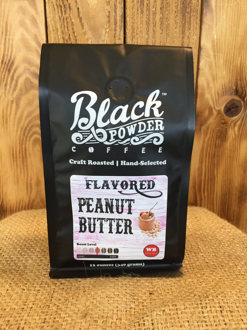 Load image into Gallery viewer, Peanut Butter Flavored Coffee by Black Powder Coffee
