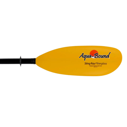 Aqua Bound Sting Ray Fiberglass 2-Piece Kayak Paddle - Yellow