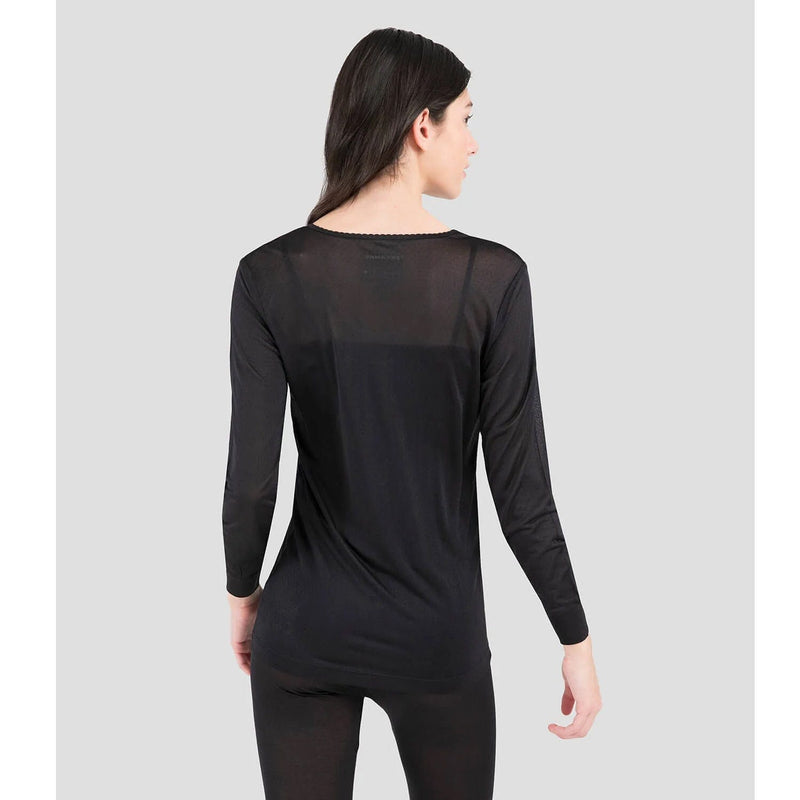 Load image into Gallery viewer, Terramar ThermaSilk CS Pointelle Silk Lightweight Long Sleeve Scoopneck Shirt - Women&#39;s
