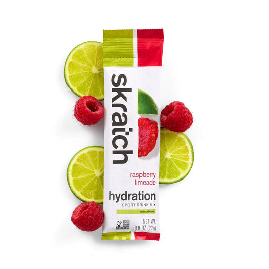 Skratch Labs Hydration Sport Drink Mix Raspberry Limeade with Caffeine Hydration Drink Mix - Single Serve