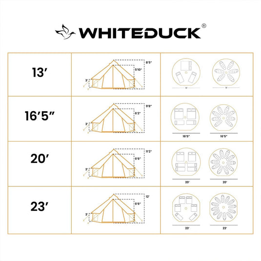 White Duck Avalon Bell Fire Wall Repellent Tent 13'