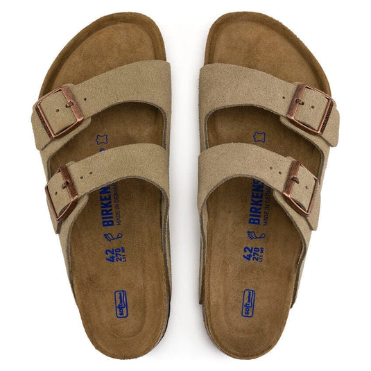 Birkenstock Arizona Narrow Soft Footbed Suede Leather Sandals Taupe Footwear Mens by Birkenstock | Campmor