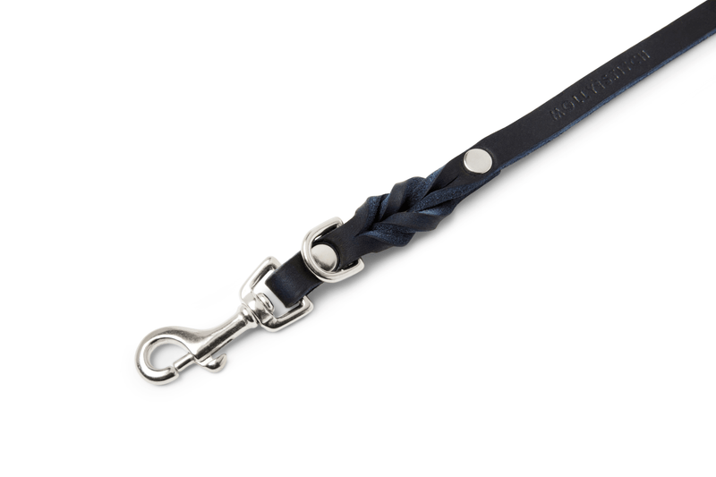 Load image into Gallery viewer, Butter Leather 3x Adjustable Dog Leash - Navy Blue by Molly And Stitch US
