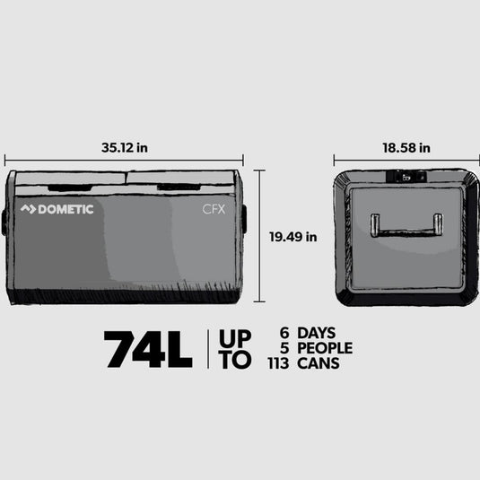 Dometic CFX3-75DZ Dual Zone Powered 12 Volt Electric Cooler , 75L