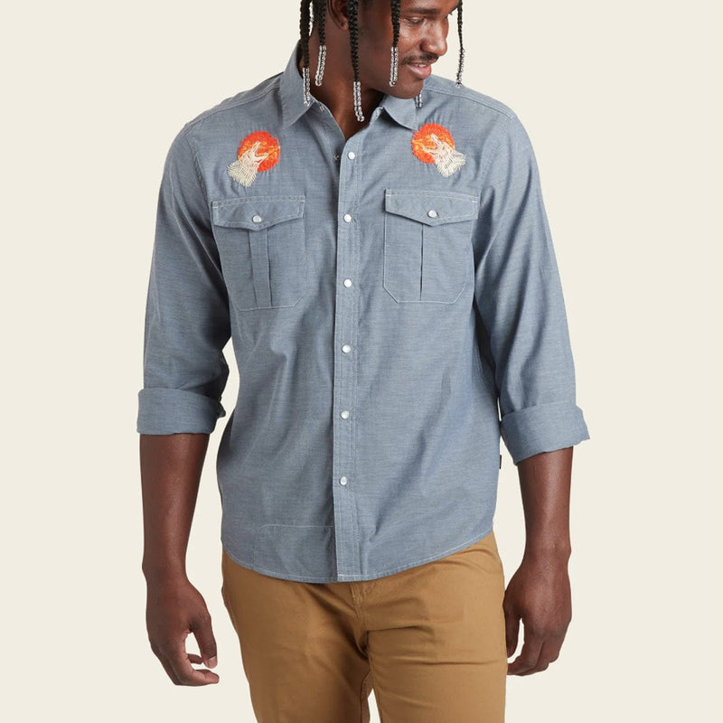 Load image into Gallery viewer, Howler Brothers Gaucho Snapshirt - Bark at the Moon
