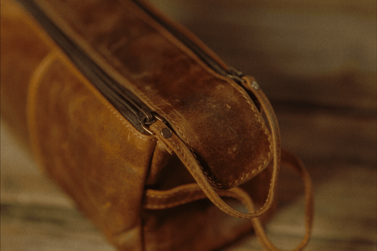 The Draper Leather Toiletry/Dopp Bag by Vintage Gentlemen