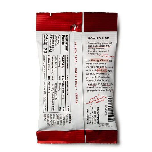 Skratch Caffeinated Sour Cherry Energy Chews Sport Fuel