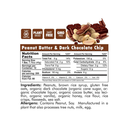 Bonk Breaker Energy Peanut Butter Dark Chocolate Chip Bar