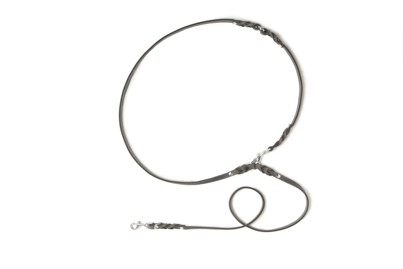 Load image into Gallery viewer, Butter Leather 3x Adjustable Dog Leash - Timeless Grey by Molly And Stitch US
