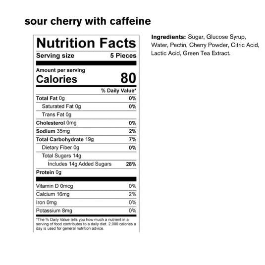 Skratch Caffeinated Sour Cherry Energy Chews Sport Fuel
