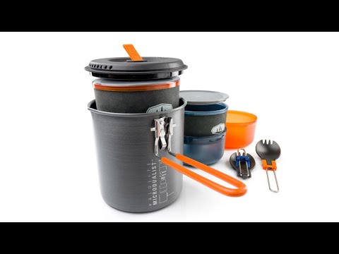 Load and play video in Gallery viewer, GSI Outdoors Halulite Microdualist Two-Person Cookset

