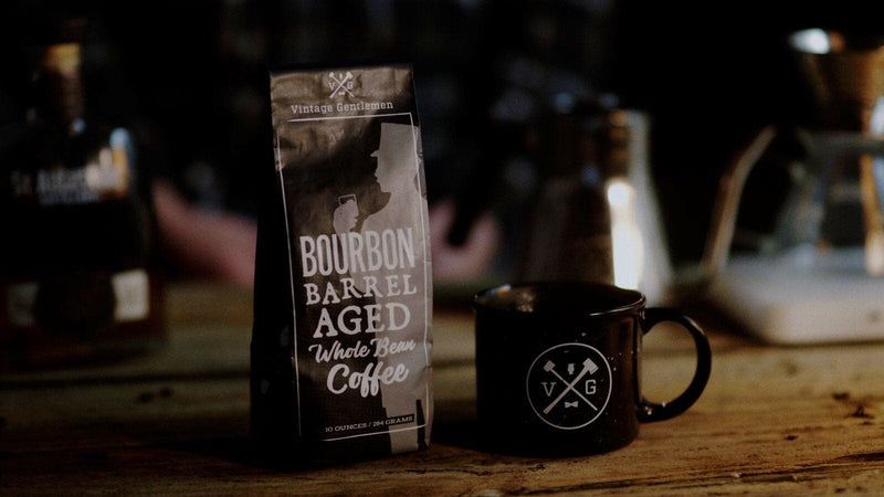 Load image into Gallery viewer, Bourbon Barrel Aged Coffee- 10oz Bag by Vintage Gentlemen
