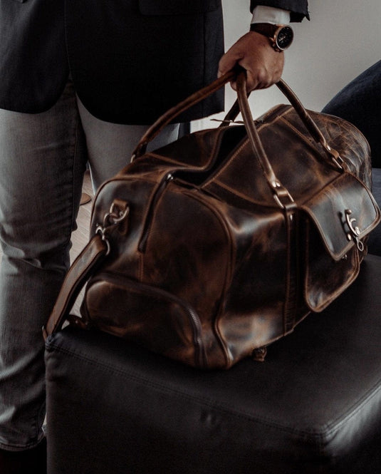 PREORDER: Buffalo Leather Duffle Bag by Vintage Gentlemen