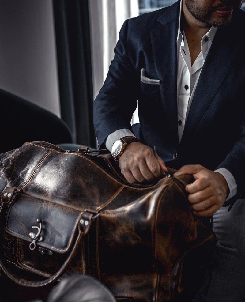 Load image into Gallery viewer, PREORDER: Buffalo Leather Duffle Bag by Vintage Gentlemen
