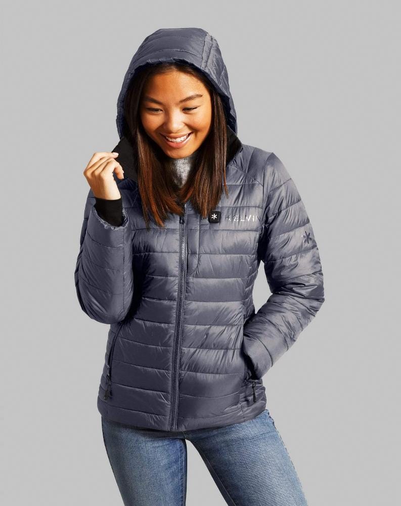 Load image into Gallery viewer, Aura Women&#39;s Heated Jacket | Graphite Grey by Kelvin Coats
