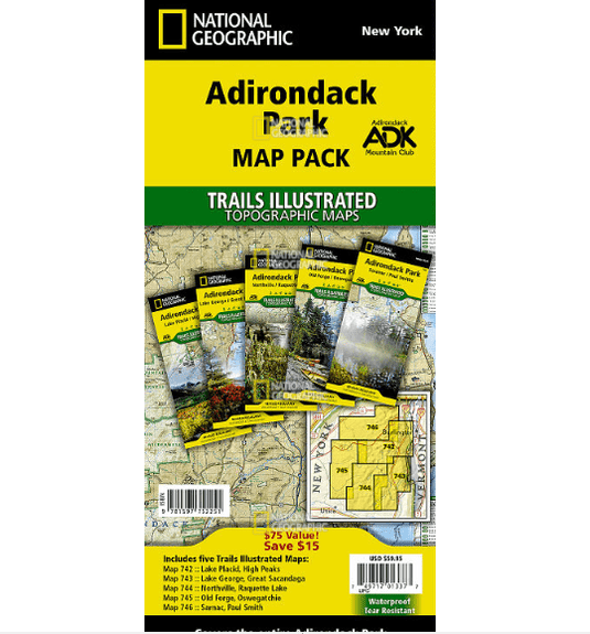 National Geographic Trails Illustrated Adirondack Park [Map Pack Bundle]