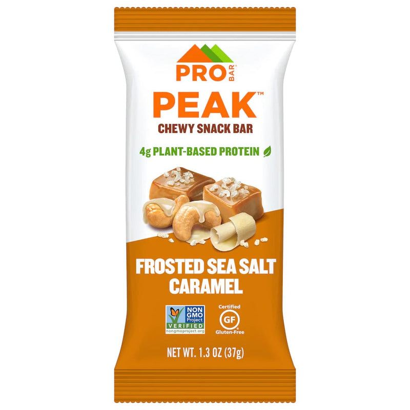 Load image into Gallery viewer, ProBar Peak Frosted Sea Salt Caramel Chewy Plant Based Protein Snack Bar
