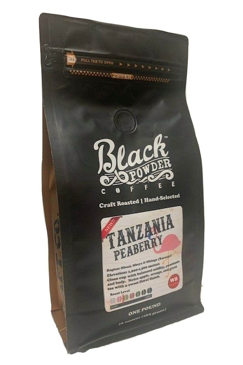 Load image into Gallery viewer, Tanzania Peaberry Coffee | Light Roast by Black Powder Coffee
